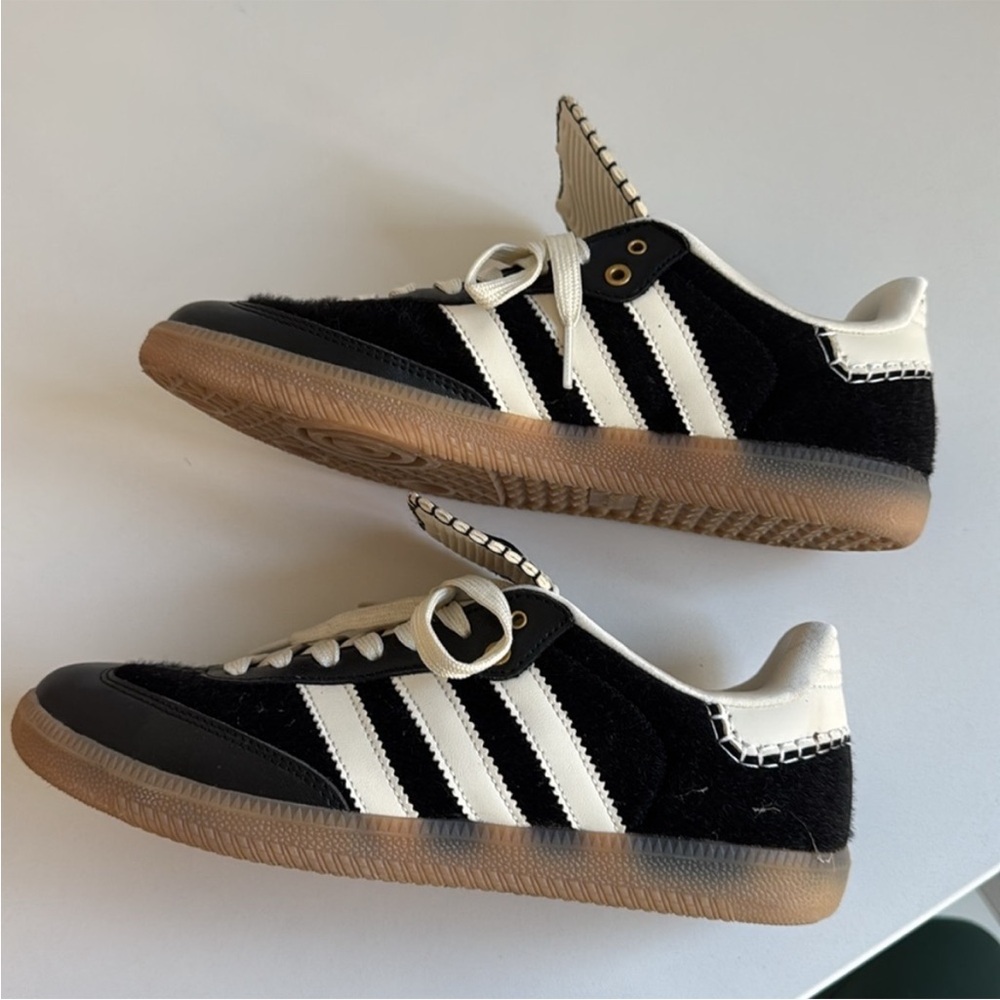 Adidas Wales Bonner Samba Tonal Black White Pony Hair Sneaker